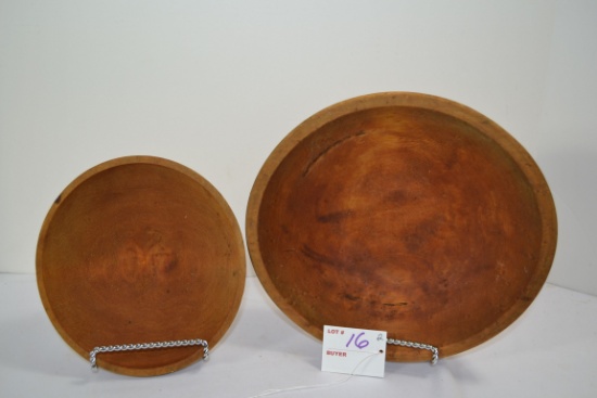 Vintage 9" Handturned "Munsing" Serving Wood Bowl and 7" Handturned Wood Bowl