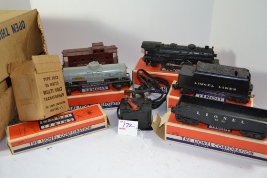 Vintage Lionel Train Set w/Mounted Track and Original Boxes; Note that we are not able to ship the t