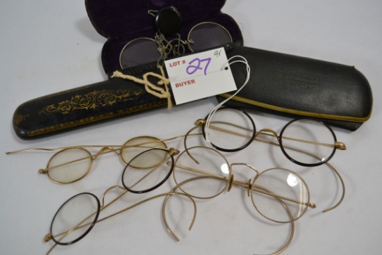 Group of Various Eye Glasses; Some Cases; One Marked St. Joseph