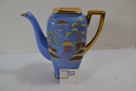 1920s Hinode, Japan, Mouiage, Blue Willow Tea Pot w/Lid