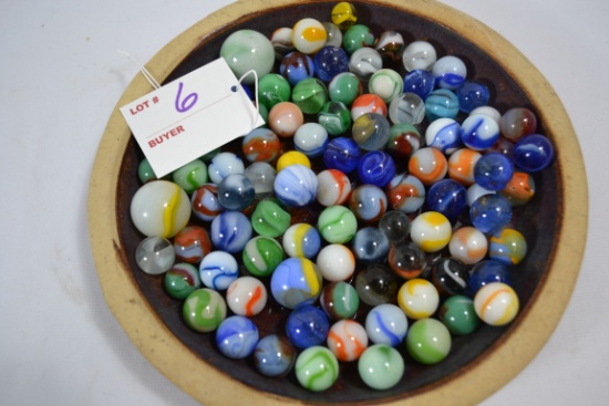 Assortment of Vintage Marbles including Stag, Ponytail, and Others