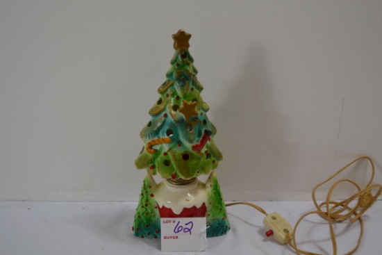 Vintage Ceramic Christmas Tree Light; Made in Japan; 9" High; Needs Rewired