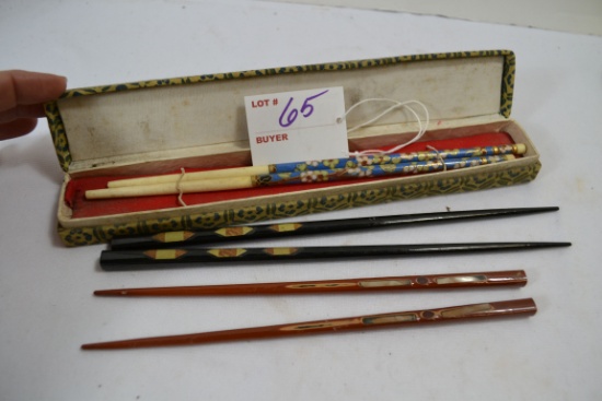 3 Pair Vintage Chopsticks