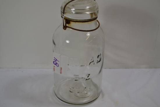 Atlas Clear E-Z Seal Half Gallon Canning Jar w/Glass Lid