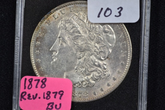 1878 Reverse of 1879 Morgan Silver Dollar; BU