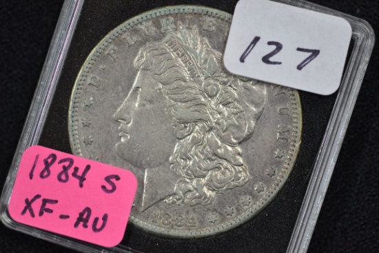 1884-S Morgan Silver Dollar; XF/AU