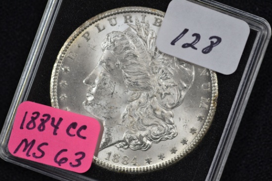 1884-CC Morgan Silver Dollar; MS 63
