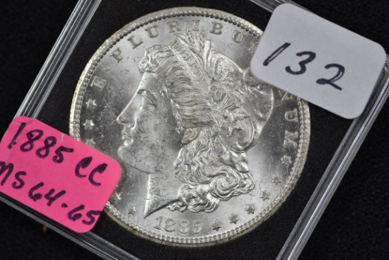 1885-CC Morgan Silver Dollar; MS 64/65