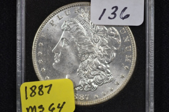 1887 Morgan Silver Dollar; MS 64