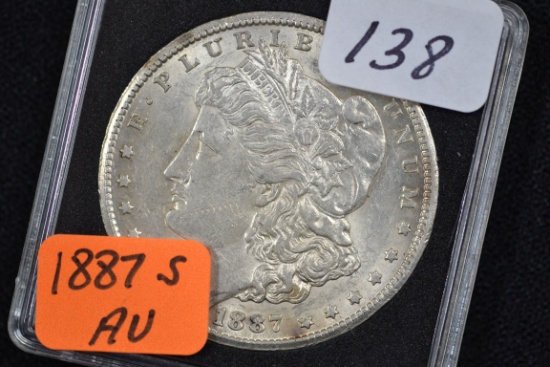 1887-S Morgan Silver Dollar; AU
