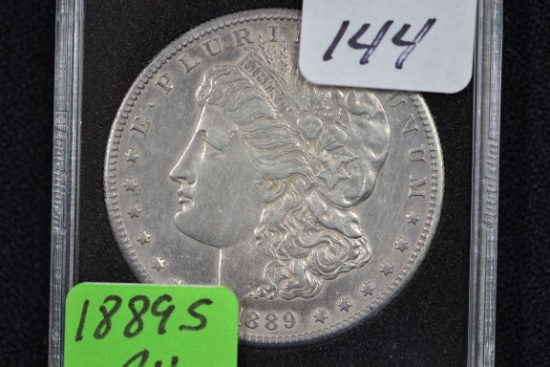 1889-S Morgan Silver Dollar; AU