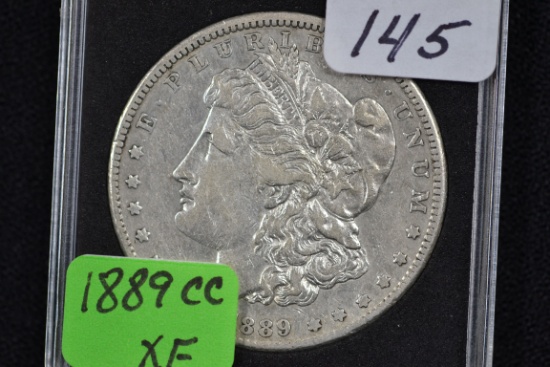 1889-CC Morgan Silver Dollar; XF