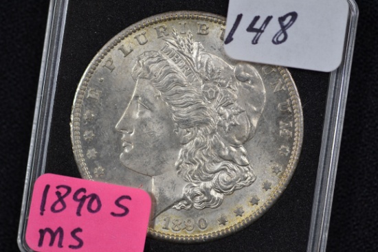 1890-S Morgan Silver Dollar; MS