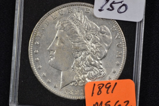 1891 Morgan Silver Dollar; MS 62
