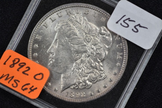 1892-O Morgan Silver Dollar; MS 64