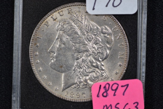 1897 Morgan Silver Dollar; MS 63