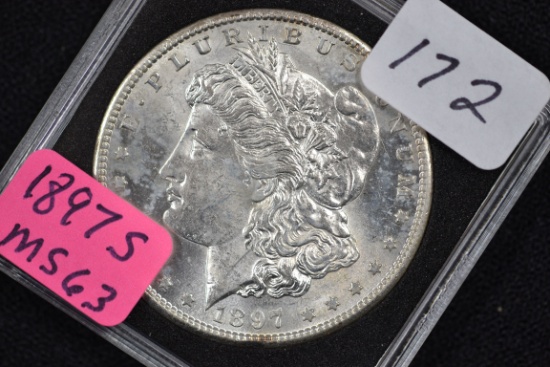 1897-S Morgan Silver Dollar; MS 63