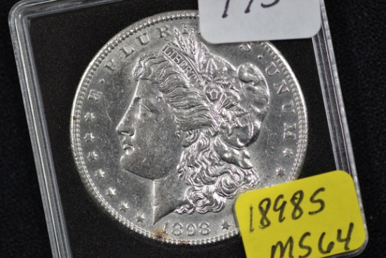 1898-S Morgan Silver Dollar; MS 64