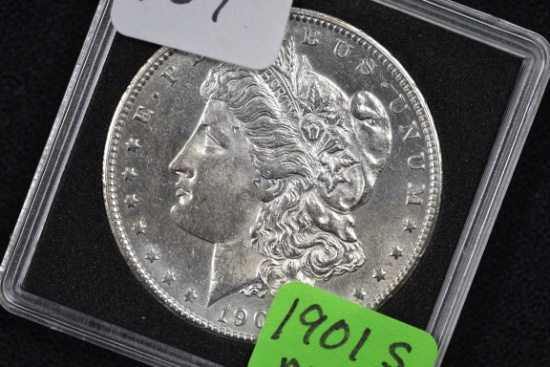 1901-S Morgan Silver Dollar; MS 63