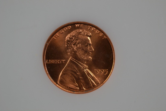 1995 Double Die Lincoln Penny; MS 66 Red