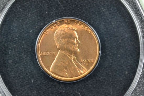1933-D Lincoln Penny; MS 63 Red