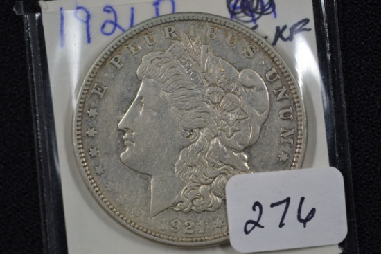 1921-D Morgan Silver Dollar; VF