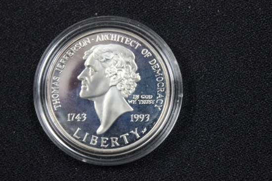 Thomas Jefferson 250th Anniversary Silver Dollar