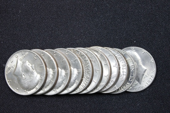 Group of 11 - Kennedy Half Dollars including 1972 (x6) and 1976 (x5); Uncirc.