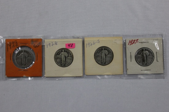 4 - Standing Liberty Quarters including 1923, 1926, 1926-S, and 1927