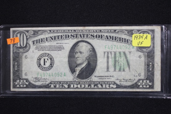 1934-A Ten Dollar Bill; VF
