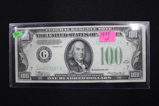 1934 One Hundred Dollar Bill; XF
