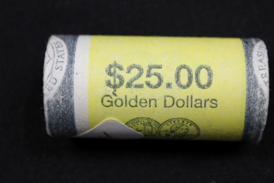 $25 Bank Roll of 2000 Sacajawea Dollars