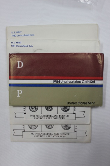 5 - Mint Sets including 1980, 1981, 1982, 1983, and 1984