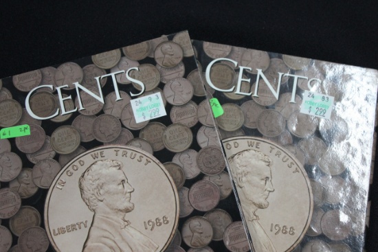 Pair of Incomplete Penny Books; Includes 95 Lincoln Pennies and 34 Wheat Pennies