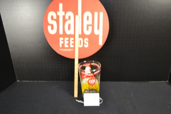 Staley Feeds Drinking Glass and Advertising Fan