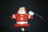 Vintage Plastic Wall Mount Electric Lighted Santa w/Flocked Body; 8