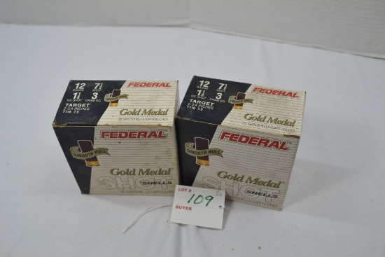Federal Gold Medal Smooth Hull, 25 Shells, 12ga, 2 3/4", 7 1/2 Shot, 2xbid