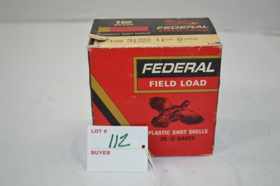 Federal Field Load, 25 Shells, 12ga, 1 1/8oz 6 Shot