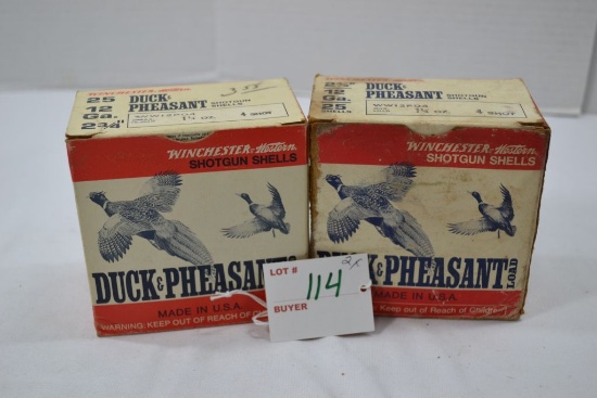 Winchester Duck and Pheasant 25 Shells, 12ga, 2 3/4",  1 1/4oz  4Shot, 2xbid
