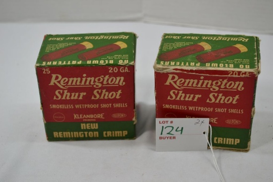 Remington Shur Short Ammo, 25 Shells, 20ga, 2 3/4", 5 Shot, 2xbid