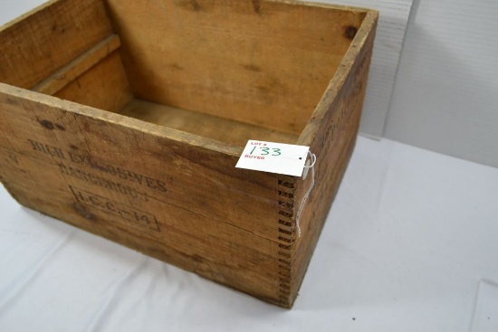 Vintage Red Cross Dupont Explosives, Extra Dynamite Wooden Crate, 18x12x9