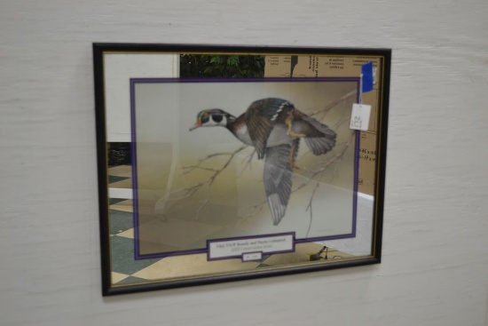 E&J VSOP Brandy and Ducks Unlimited 2002 Conservation Series Framed Print; No 0363; 23-1/2" wide x 1