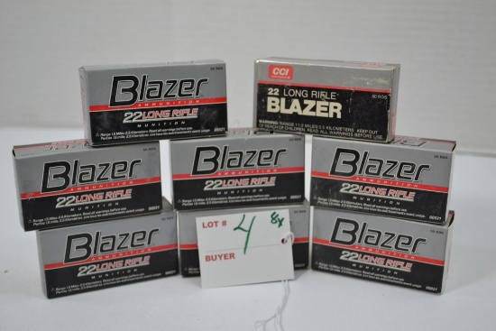 Blazer 22LR Ammo, 50rd Boxes, 40 Grain, 8xbid