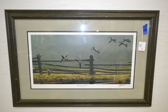 "Homestead Mallards" By George Lockwood, Matted and Framed Print, Signed and Numbered 1359/5500, 33.