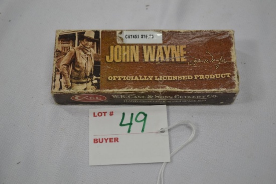 Case XX John Wayne Knife, Duke Engraved Wooden Handle, In Box