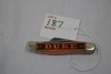 Case XX Wooden Duke John Wayne Engraved Handle 3 1/2