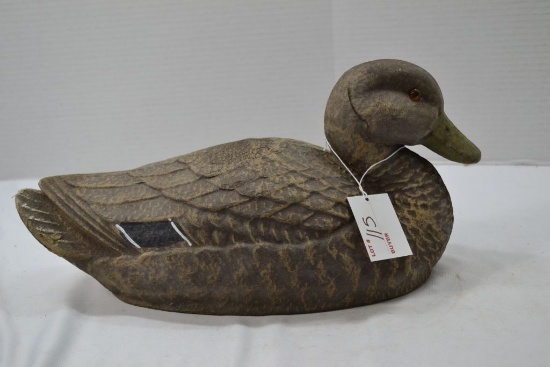 Composite Cardboard Duck Decoy Hen; General Fibre Co., 2 Holes on 1 side of Head