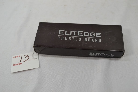 NIB Elitedge Patriotic 6" Handle Single Blade w/ Seat Belt Cutter & Belt Clip Pocket Knife