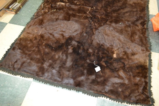 Horse Hide 58"x46"; Some Cracking on Hide, Cotton and Felt Backing
