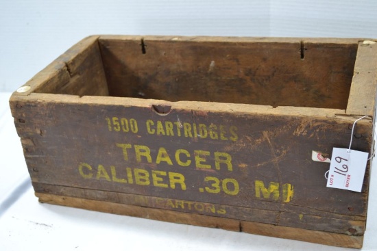 1500 Tracer Caliber .30 Wooden Ammo Box